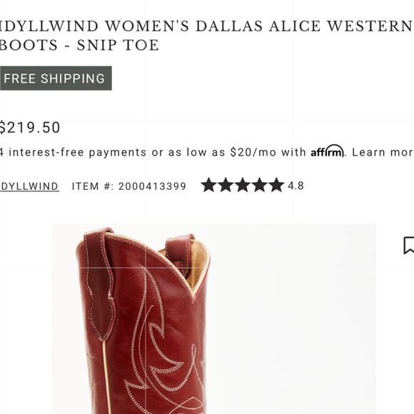 Idyllwind Crimson Western Boots - Picture 2 of 2